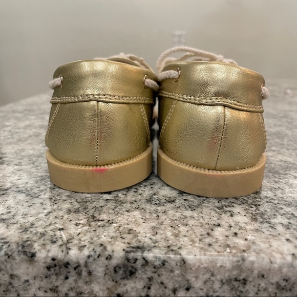 4 Little Miss Matched Girls Youth Gold Metallic Boat Shoes - Picture 2 of 8